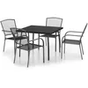 Image de vidaXL Vidaxl Ensemble De Salle À Manger De Jardin 5 Pcs Anthracite Acier