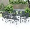 Image de vidaXL Ensemble à manger de jardin 9 pcs anthracite acier