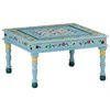 Image de vidaXL Table basse turquoise bois de manguier massif peint à la main353761