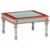 Image de vidaXL Table basse bleu bois de manguier massif peint à la main353763