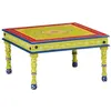 Image de vidaXL Table basse vert bois de manguier massif peint à la main353764