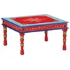 Image de vidaXL Table basse rouge bois de manguier massif peint Ã  la main