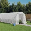 Image de vidaXL Serre avec cadre en acier blanc 20 m² 10x2x2 m