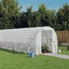 Image de vidaXL Serre avec cadre en acier blanc 44 m² 22x2x2 m