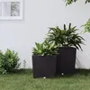 Image de Vidaxl JardiniÃ¨re Et IntÃ©rieur Amovible Marron 21 /32 L Rotin Pp
