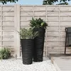 Image de vidaXL Jardinière et intérieur amovible anthracite aspect rainuré