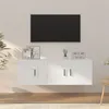 Image de vidaXL Ensemble de meubles TV 2 pcs Blanc Bois d'ingénierie