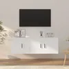 Image de vidaXL Ensemble de meubles TV 2 pcs Blanc Bois d'ingÃ©nierie