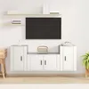 Image de vidaXL Ensemble de meubles TV 3 pcs Blanc Bois d'ingénierie