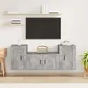 Image de vidaXL Ensemble de meubles TV 3 pcs Gris béton Bois d'ingénierie3188506