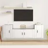 Image de vidaXL Ensemble de meubles TV 3 pcs Blanc Bois d'ingénierie