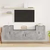 Image de vidaXL Ensemble de meubles TV 3 pcs Gris béton Bois d'ingénierie