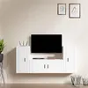 Image de vidaXL Ensemble de meubles TV 3 pcs Blanc Bois d'ingénierie