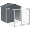 Image de vidaXL Chenil D'extérieur Pour Chiens Anthracite Acier Galva 117x201x123 Cm Avec Enclos Sécurisé