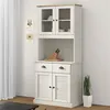 Image de vidaXL Buffet haut VIGO blanc 78x40x175 cm bois massif de pin