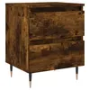 Image de vidaXL Table de chevet chÃªne fumÃ© 40x35x50 cm bois d'ingÃ©nierie