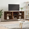 Image de vidaXL Vidaxl Meuble Tv Chêne Fumé 103,5x30x50 Cm Bois D'ingénierie