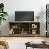 Image de vidaXL Meuble TV chêne fumé 103,5x30x50 cm bois d'ingénierie
