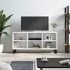Image de vidaXL Meuble TV blanc 103,5x30x50 cm bois d'ingénierie