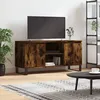 Image de vidaXL Meuble TV chÃªne fumÃ© 104x35x50 cm bois d'ingÃ©nierie