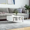 Image de vidaXL Table basse blanc brillant 60x60x30 cm bois d'ingénierie827030