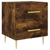 Image de vidaXL Table de chevet chÃªne fumÃ© 40x35x47,5 cm bois d'ingÃ©nierie