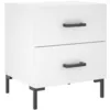 Image de vidaXL Table de chevet blanc 40x35x47,5 cm bois d'ingÃ©nierie