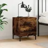 Image de vidaXL Table de chevet chÃªne fumÃ© 40x35x47,5 cm bois d'ingÃ©nierie