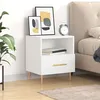 Image de vidaXL Table de chevet blanc 40x35x47,5 cm bois d’ingénierie