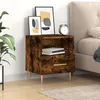 Image de vidaXL Table de chevet chÃªne fumÃ© 40x35x47,5 cm bois d'ingÃ©nierie