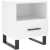 Image de vidaXL Table de chevet blanc 40x35x47,5 cm bois d'ingÃ©nierie