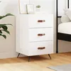 Image de vidaXL Table de chevet blanc brillant 40x40x66 cm bois d'ingénierie827630