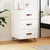 Image de vidaXL Table de chevet blanc brillant 40x40x66 cm bois d'ingÃ©nierie