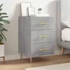 Image de vidaXL Table de chevet gris béton 40x40x66 cm bois d'ingénierie