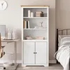 Image de vidaXL Bibliothèque BODO blanc and marron 82x40x173 cm bois massif pin355057