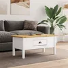 Image de vidaXL Table basse BODO blanc et marron 100x55x46cm bois de pin massif