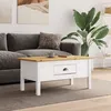 Image de vidaXL Table basse BODO blanc et marron 100x55x45cm bois de pin massif