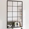 Image de vidaXL vidaXL Miroirs muraux 2 pcs noir 100x60 cm métal