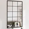 Image de vidaXL Miroirs muraux 3 pcs noir 100x60 cm métal