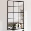 Image de vidaXL vidaXL Miroirs muraux 3 pcs noir 100x60 cm métal