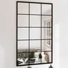 Image de vidaXL Miroirs muraux 4 pcs noir 100x60 cm métal