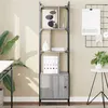 Image de vidaXL Bibliothèque avec porte sonoma gris 44,5x30x154,5 cm