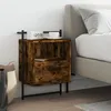 Image de vidaXL Table de chevet murale chÃªne fumÃ© 40x30x61 cm bois d'ingÃ©nierie