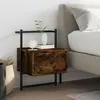 Image de vidaXL Table de chevet murale chêne fumé 35x30x51 cm cm833447