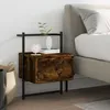 Image de Vidaxl Table De Chevet Murale ChÃªne FumÃ© 35x30x51 Cm Cm