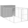 Image de vidaXL Vidaxl Niche Pour Chien Avec Cour Gris Clair 214x457x181 Cm