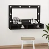 Image de vidaXL Armoire à miroir avec LED noir 90x31,5x62 cm833488