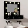 Image de vidaXL Armoire à miroir avec LED noir 60x31,5x62 cm833520