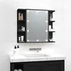 Image de vidaXL Armoire à miroir avec LED noir 70x16,5x60 cm833536