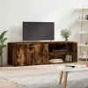 Image de Vidaxl Meuble Tv ChÃªne FumÃ© 120x34x37 Cm Bois D'ingÃ©nierie
